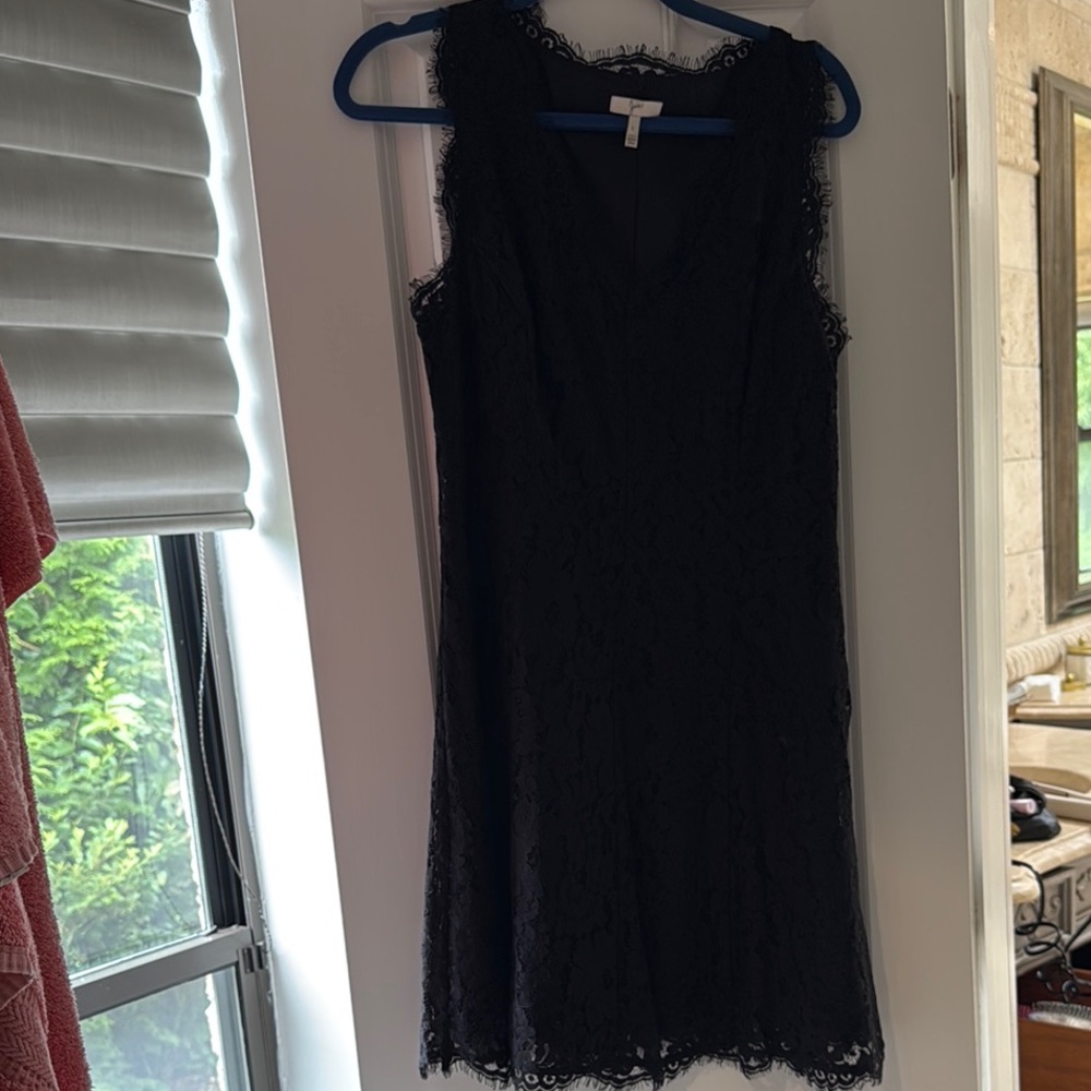 Joie Black Sheath Mini Dress V-neck Sleeveless